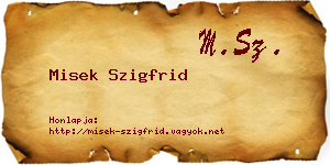 Misek Szigfrid névjegykártya
